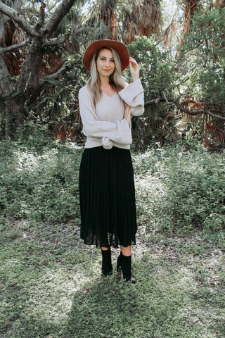 Natasha Pleated Faux Leather Skirt