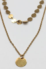 Disc Pendant Choker Set - GOLD