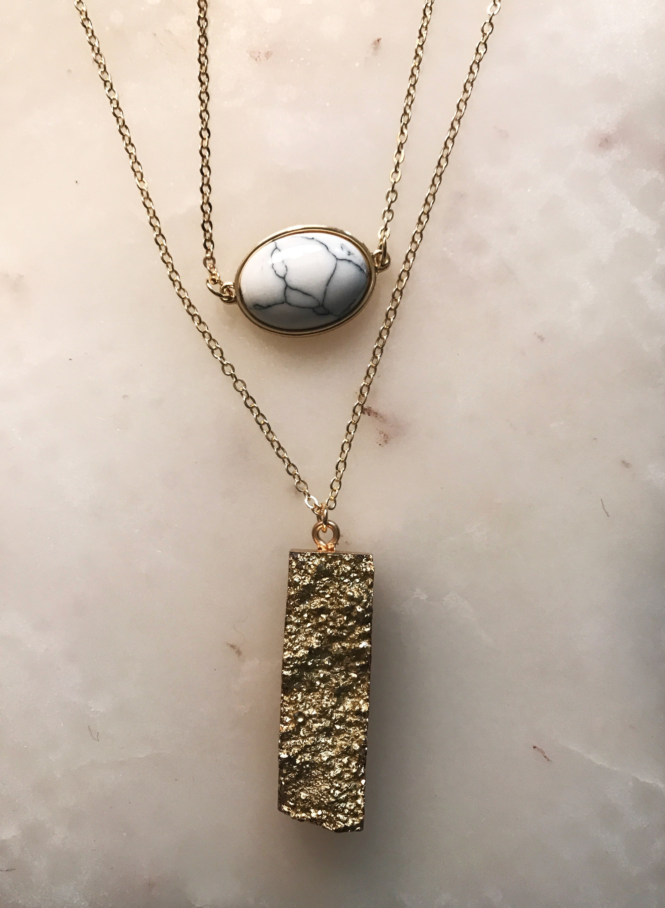Stone & Bar Necklace