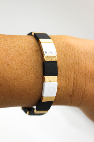Gold Interwoven Double Chain Chunky Bracelet
