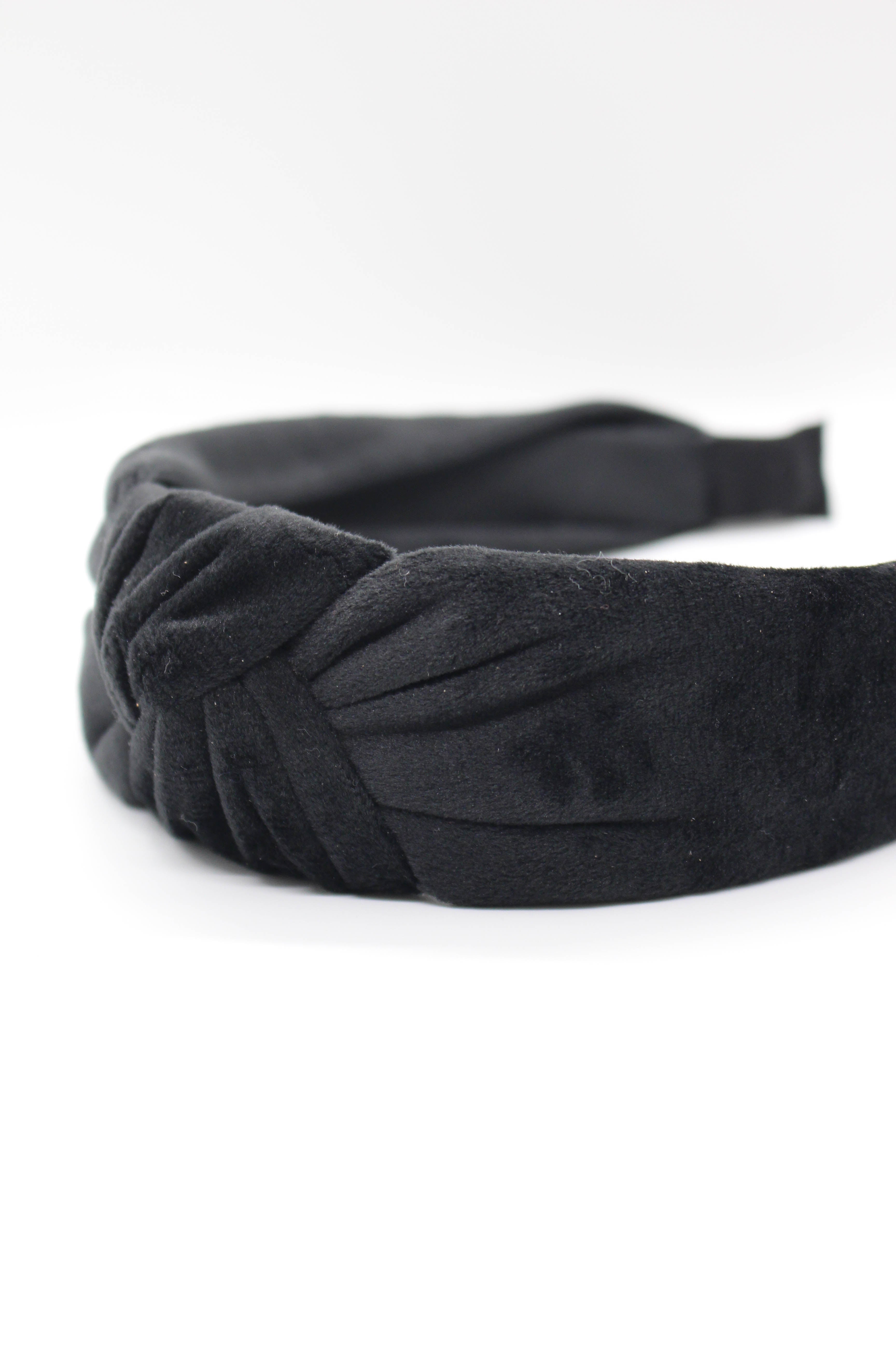 Velvet Knotted Headband - BLACK