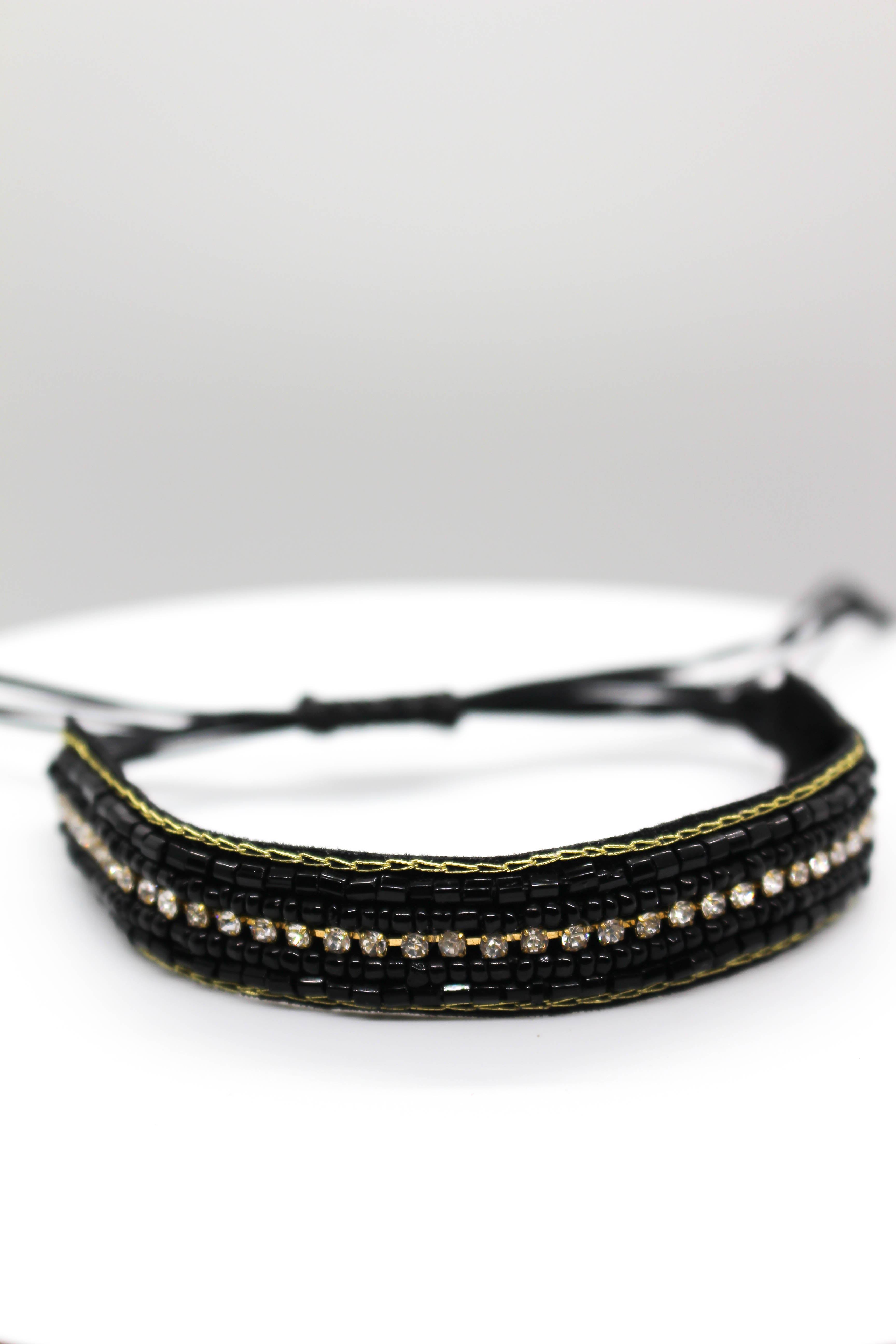 Beaded Strap Bracelet - BLACK