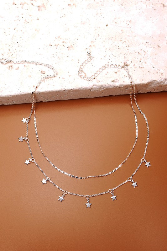 Dainty Disc & Star Necklace