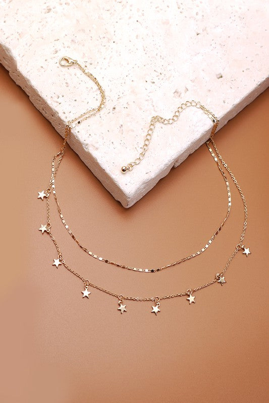 Dainty Disc & Star Necklace