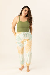 Laci Jogger Pants-Taupe/Mint