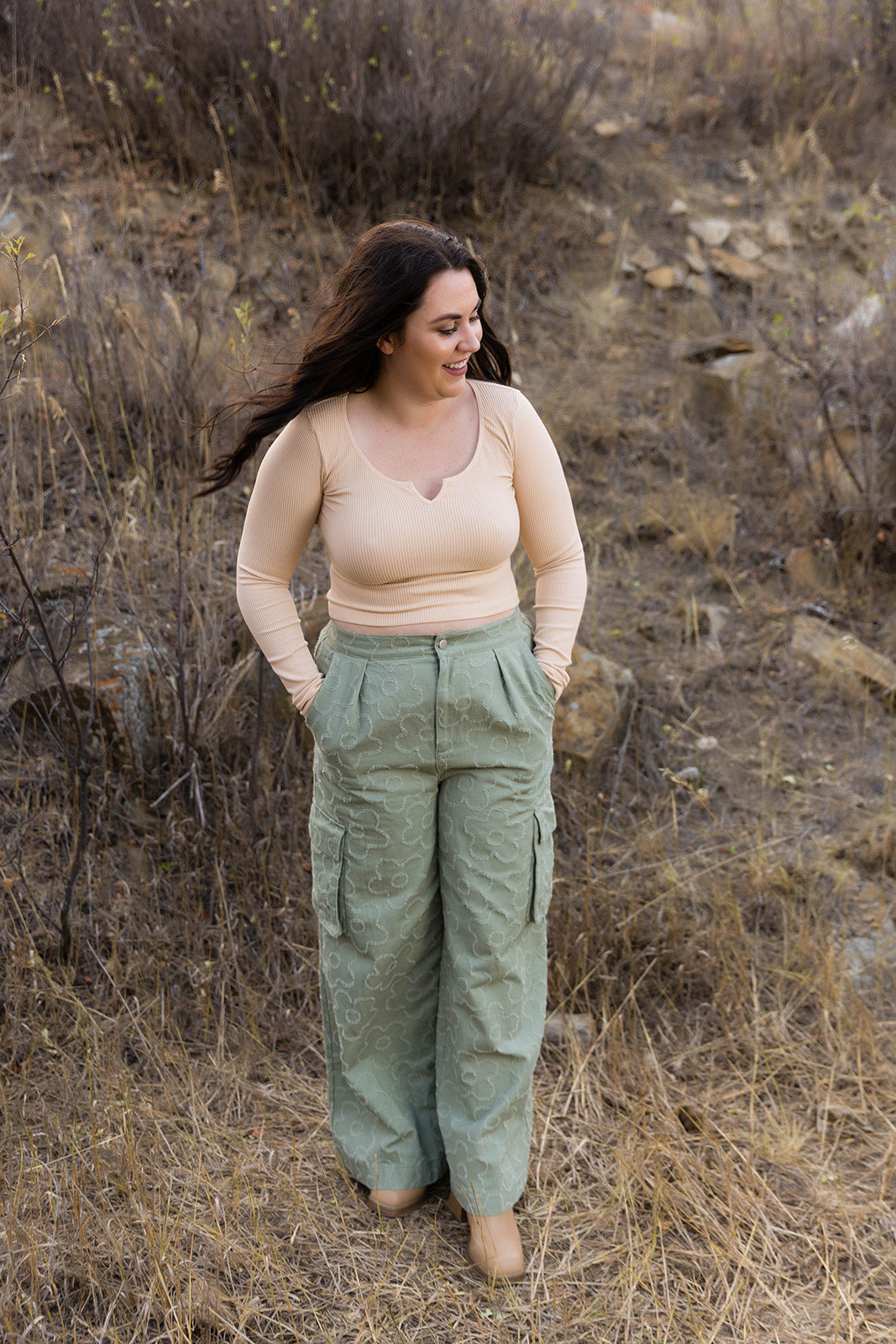 Adeline Embroidered Cargo Pants