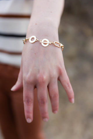 Gold Small Double Chain Bracelet