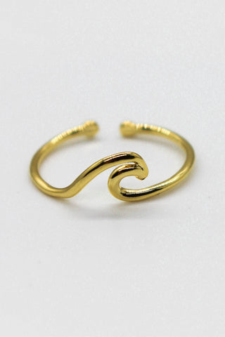 Cutout Wave Adjustable Ring - SILVER