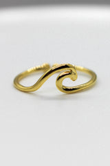 Cutout Wave Adjustable Ring - GOLD