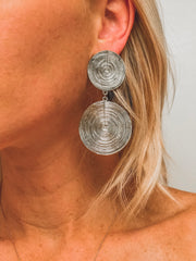 Double Coin Earring - SILVER