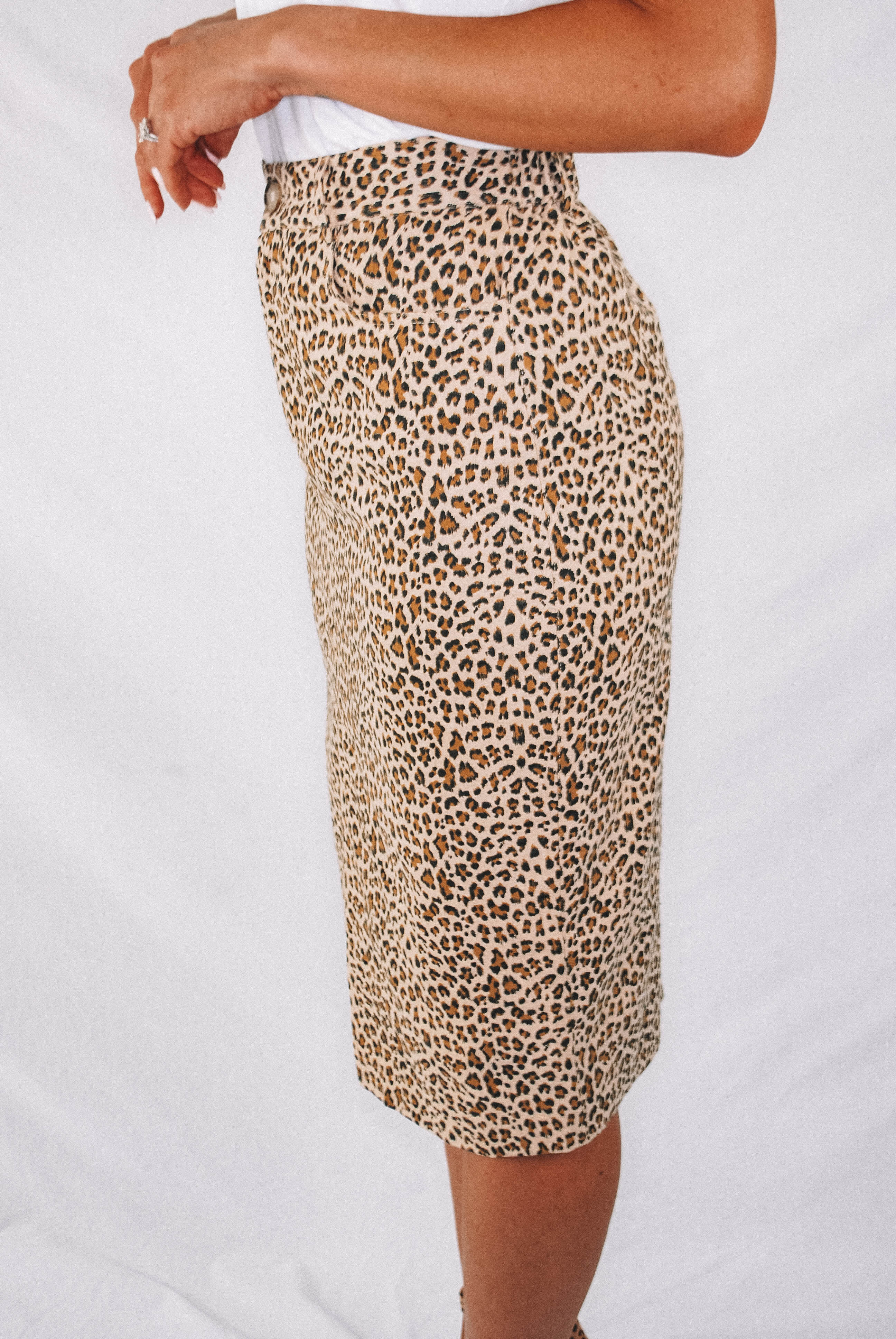 Alma Leopard Midi Skirt