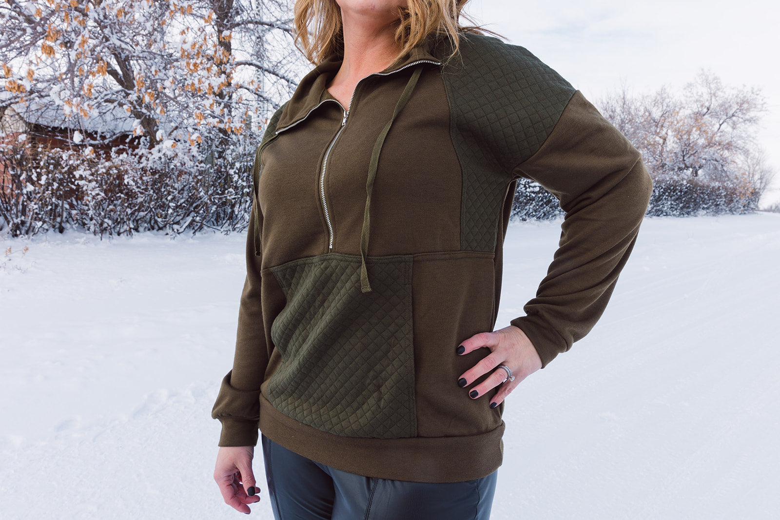 Dale Quilted Patch Half Zipper Sweater