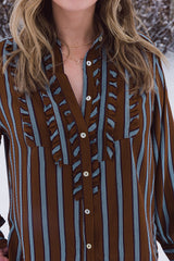 Vicki Long Sleeve Striped Blouse